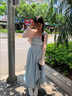 慕瑤雨2025年新款夏季海鹽草莓溫柔甜美風(fēng)粉色針織外搭長(cháng)短款藍格吊帶裙 粉色開(kāi)衫1件 S 85-95斤 曬單實(shí)拍圖