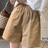 木榮蕾絲花邊短褲女夏季薄款2025新款外穿小個子高腰a字休閑闊腿熱褲 卡其色送運費險 L (建議105-115) 曬單實拍圖