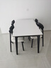 楒森意式黑色實(shí)木餐桌椅組合現代簡(jiǎn)約家用吃飯桌小戶(hù)型長(cháng)方形巖板餐桌 B款（實(shí)木薯片椅） 140m 一桌四椅 曬單實(shí)拍圖