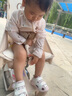 心楠ins兒童泳衣女童寶寶連體長(zhǎng)袖防曬速干游泳衣洋氣小女孩可愛泳裝 米白色香蕉【建議體重15-25斤】 90 cm-100cm【建議身高】 曬單實(shí)拍圖