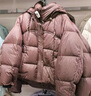 蓋璞女裝立領(lǐng)抽繩連帽按扣羽絨服雙層袖口外套606079 棕色 L (170/88A) 亞洲尺碼 曬單實(shí)拍圖
