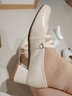 森達拾光芭蕾瑪麗珍鞋春法式小皮鞋粗跟淺口單鞋女鞋ZTA26AQ4 米白 38 曬單實(shí)拍圖
