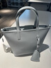 CHARLES&KEITH25夏季新品荔枝紋拉鏈手提斜挎托特包七夕禮物CK2-30151511 Sea Salt Blue海鹽藍 M 曬單實拍圖