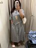 無印良品（MUJI）女式 涼感 短袖襯衫連衣裙女裝裙子純棉25年夏季長裙涼感物語 灰色條紋 M (160/84A) 曬單實(shí)拍圖