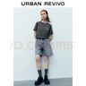 URUR2025秋季新款女裝復(fù)古貓須水洗腰帶牛仔短褲UYY850082 淺藍 25 曬單實拍圖