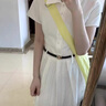斤慕法式白色polo領(lǐng)襯衫連衣短裙女夏學(xué)院風(fēng)收腰a字顯瘦氣質(zhì)小白裙子 白色襯衫短裙+腰帶 M （建議95-110斤左右） 曬單實(shí)拍圖
