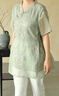 MsShe【新中式珠片刺繡小衫】大碼女裝2025夏裝胖mm高端長款上衣 青檸色現(xiàn)貨 3XL 曬單實(shí)拍圖