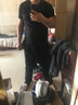 伽維德（JIAWEIDE）純色短袖T恤男V領夏季新款韓版男士T恤修身運動打底衫大碼男裝 黑色V領 3XL(體重155-170斤) 曬單實拍圖