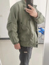 皮爾卡丹（pierre cardin）春裝新款男士外套春秋季痞帥立領(lǐng)工裝夾克帥氣百搭2025設(shè)計感上衣 綠色 XL 曬單實拍圖