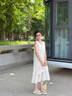 Dudant女童夏季背心裙2025國(guó)際品牌款夏裝休閑波西米亞風(fēng)連衣裙女孩裙子 杏色[贈(zèng)送包包] 120 cm 曬單實(shí)拍圖