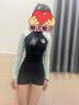 黛岱2025新款游泳衣女夏連體學(xué)生運(yùn)動保守遮肚顯瘦溫泉潛水服時(shí)尚泳裝 2301黑色 M (身高150-160cm，70-95斤) 曬單實(shí)拍圖