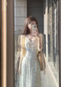 圣保美蕾絲吊帶連衣裙夏季女裝2025新款小個(gè)子韓版V領(lǐng)碎花裙子套裝長裙 套裝【杏色開衫+天藍(lán)色吊帶裙】 M 碼 曬單實(shí)拍圖