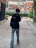 迪伽達(dá)冰藍(lán)色閃電紋牛仔褲男夏季美式高街微喇直筒褲cleanfit彎刀褲子男 GXFS-N33藍(lán)色 常規(guī) XL 曬單實(shí)拍圖