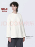 無印良品（MUJI）女式 粗棉線圓領(lǐng)長袖T恤 上衣打底衫女款內(nèi)搭 純棉秋季休閑女裝 白色 4S XL  (165/92A) 曬單實拍圖