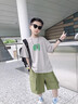 班尼路童裝兒童夏季套裝男童夏裝2025年男孩韓版帥氣短袖t恤上衣工裝褲 深紫BN想要足球X+卡其BN魔術(shù)貼 130 【推薦體重45-56斤】 曬單實(shí)拍圖