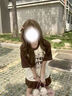 何佳功t恤女純棉短袖寬松2025新款復(fù)古甜妹甜美可愛圓領(lǐng)插肩撞色上衣 棕色拼杏色 L 【建議105-125斤】 曬單實(shí)拍圖