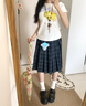 刺繡印花正肩潮流短袖t恤女夏季2025新款修身顯瘦圓領設計感上衣 白色 M 曬單實拍圖