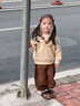 G.DUCKKIDS小黃鴨女童套裝春秋季2025新款洋氣兒童衣服中小童寶寶衛(wèi)衣兩件套 五朵花-棕色 80 尺碼建議6-9個月14-20斤 曬單實(shí)拍圖