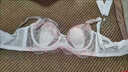 浪莎（LangSha）春秋季薄款兔耳朵內衣女大胸顯小胸罩少女風(fēng)水晶杯防下垂超薄文胸 白色 75B 34 曬單實(shí)拍圖