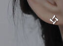 米蔓（MIMORE）S925銀旋轉(zhuǎn)耳釘女時(shí)尚潮流高級(jí)感氣質(zhì)耳飾養(yǎng)耳洞睡覺(jué)免摘防堵 曬單實(shí)拍圖
