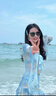 安與·洛施琪分體泳衣女款新款泡溫泉四件套長(zhǎng)袖罩衫防曬沙灘比基尼 藍(lán)色 M 曬單實(shí)拍圖
