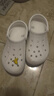 crocs卡駱馳洞洞鞋貝雅卡駱班輕便耐磨一腳蹬休閑鞋|205089 白/深藍(lán)-126 40 (250mm) 曬單實拍圖