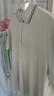 布先生一片式翻領(lǐng)男士T恤夏季條紋領(lǐng)含桑蠶絲涼感速干短袖AT11885斷碼 煙綠色 L (175) （扎腰） 曬單實(shí)拍圖