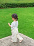 巴帝巴帝夏季嬰幼兒童t恤女童寶寶短袖花邊高端洋氣 米白 立體字母 90 曬單實拍圖