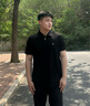 比音勒芬【抗菌涼感】2025夏季新款男裝上衣短袖polo衫休閑高端翻領(lǐng)T恤 07黑色 2XL （115） 曬單實拍圖