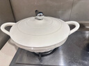 OOU琺瑯鍋煲湯鍋進(jìn)口琺瑯釉2.5L大容量燉鍋鑄鐵鍋（奶白色）28CM 奶白色 377.5cm 2.5L 曬單實(shí)拍圖