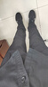 MAYBEYOND冰絲休閑褲男士夏季寬松直筒褲垂墜感潮流西裝褲子男MA52黑色XL 曬單實(shí)拍圖