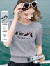 百圖betu女裝2025夏季新款T恤圓領(lǐng)蕾絲邊字母印花短袖上衣女2505X22 灰色 XS 曬單實(shí)拍圖