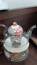 心飾園（XINSHIYUAN）古典玫瑰歐式骨瓷花茶具套裝英式下午茶茶具花茶壺蠟燭加熱玻璃壺 古典玫瑰-花茶具4杯碟禮盒裝 曬單實(shí)拍圖