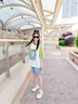 FIDQIOG國(guó)際大牌女童短袖T恤夏季2025新款女孩大童寬松半袖兒童夏裝純棉t 綠色套裝[T恤+褲子] 160cm 均碼 曬單實(shí)拍圖