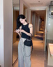多菲尼森黑白條紋闊腿褲女夏季薄款2025新款高腰垂感寬松直筒顯瘦休閑長(zhǎng)褲 黑白條紋闊腿褲M碼 薄款 曬單實(shí)拍圖