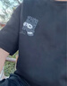 THE SIMPSONS辛普森一家卡通印花麂皮絨男女寬松圓領(lǐng)情侶短袖T恤 黑色 L （175/92A) 曬單實拍圖