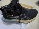 亞瑟士ASICS跑步鞋男鞋緩震運動(dòng)鞋回彈舒適跑鞋 GEL-NIMBUS 26 PLATINUM 黑色/米黃色 40.5 曬單實(shí)拍圖