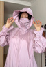 艾萊依2025款時尚防曬衣女夏季涼感遮熱甜美花苞帽薄外套 木槿粉L 曬單實拍圖