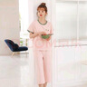 米度麗月子服夏季孕婦睡衣產(chǎn)后哺乳衣薄款寬松短袖喂奶衣服家居服 淺藍(lán) L碼（建議100-140斤左右） 曬單實(shí)拍圖