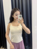 蕉樹美背吊帶內搭女夏季薄款內衣帶胸墊背心文胸一體白色打底外穿上衣 奶白色 L （(100-120斤) 曬單實拍圖