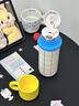 希樂(lè )（cille）保溫杯316不銹鋼瓶高顏值女學(xué)生吸管水杯子戶(hù)外兒童便攜保冷水壺 格子黃【一杯三用/防噴濺】500ml 曬單實(shí)拍圖