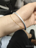 中國白銀9999足銀古法素圈純銀手鐲女光面磨砂純手工傳承手環(huán) 古法素圈閉口手鐲20克 圈口64mm內(nèi)直徑 曬單實拍圖