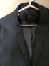 羅蒙 西服男士休閑西裝男套裝外套修身伴郎新郎結(jié)婚商務(wù)職業(yè)正裝衣服 黑色雙扣（上衣） XL /175【115-130斤】 曬單實拍圖