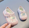 G.duck小黃鴨女童鞋子兒童嬰兒寶寶步鞋碎花單鞋春秋帆布鞋嬰幼兒軟底 F511粉色 22 數內長(cháng)14cm 曬單實(shí)拍圖
