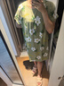 棉綢睡裙女夏薄款2025新款睡衣韓版甜美少女網(wǎng)紅家居外穿裙子QM 綠底小花2301 均碼 (90-140斤內(nèi)穿) 曬單實拍圖