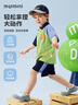 MQDMINI童裝男童短袖套裝涼感兒童套裝翻領(lǐng)卡通萌趣衣服 快樂薯?xiàng)l 曬單實(shí)拍圖