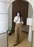 茵曼幸運(yùn)如意通勤府綢襯衫2025秋季女裝新款法式簡(jiǎn)約寬松長(zhǎng)袖襯衣 珍珠白 （領(lǐng)口有紐扣） M 曬單實(shí)拍圖