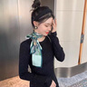 范詩奧小長條絲巾女新款春秋冬季圍巾細(xì)窄韓版時尚洋氣西裝領(lǐng)巾百搭禮盒 145-LJ004-綠野仙蹤 曬單實(shí)拍圖