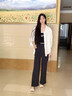 冰絲奶芙山本褲女夏季薄款2025新款休閑小個(gè)子肌理感白色闊腿褲子 黑色-常規(guī)款 L 建議（111-125斤） 曬單實(shí)拍圖