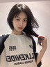 牧唯美式重磅復(fù)古插肩短袖t恤男夏季新款潮寬松休閑百搭情侶半袖體恤 白灰色 XL [建議130-150斤] 曬單實(shí)拍圖